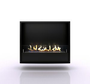 Биокамин в портале Firezo Pierre Luxe Темный дуб Белый