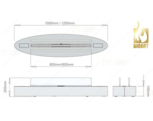 Автоматический биокамин BioArt ABC Fireplace ELLIPSE 1000